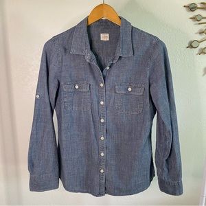 J Crew - The perfect shirt denim womens sz med.